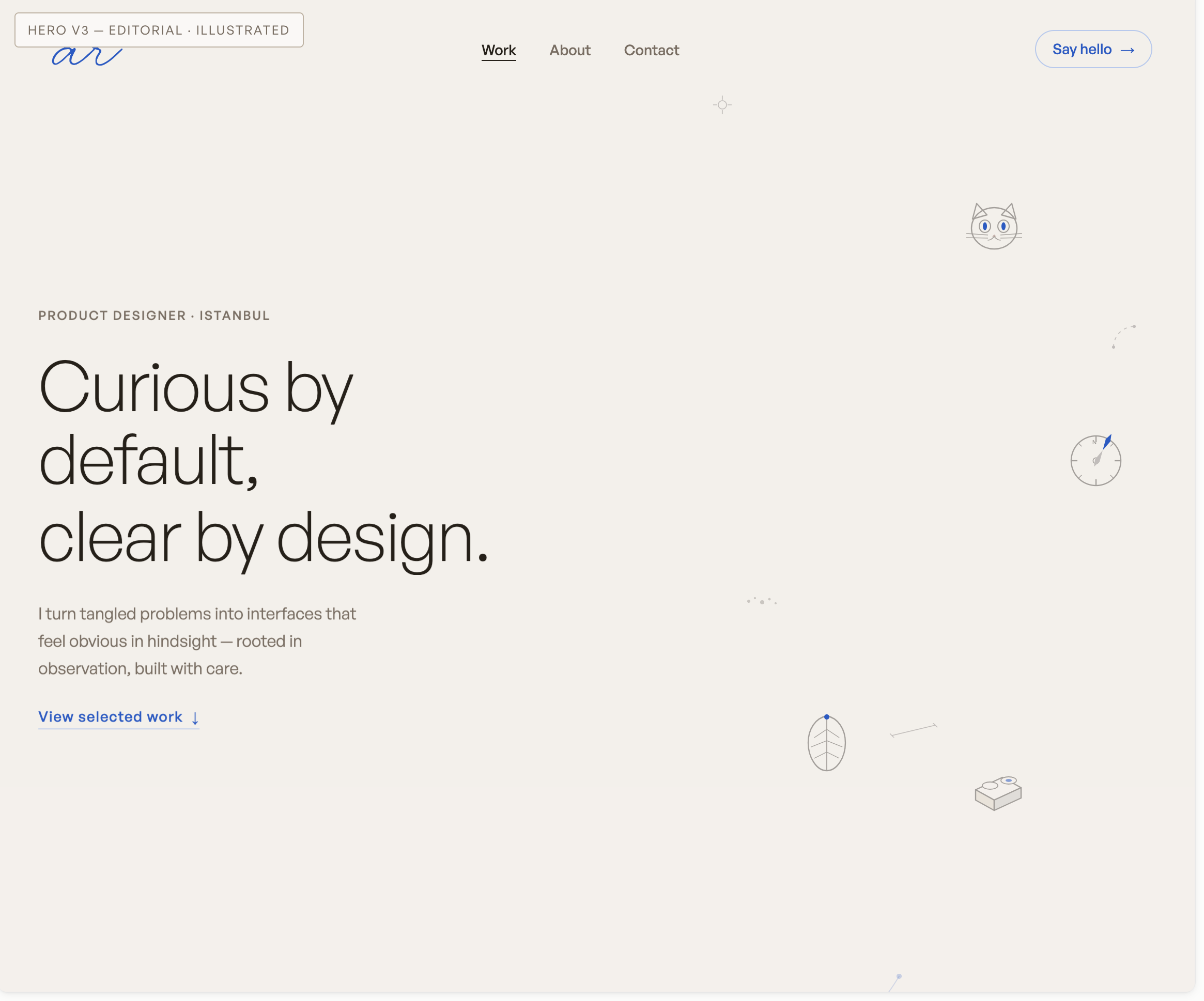 V3 — Editorial + Illustrated