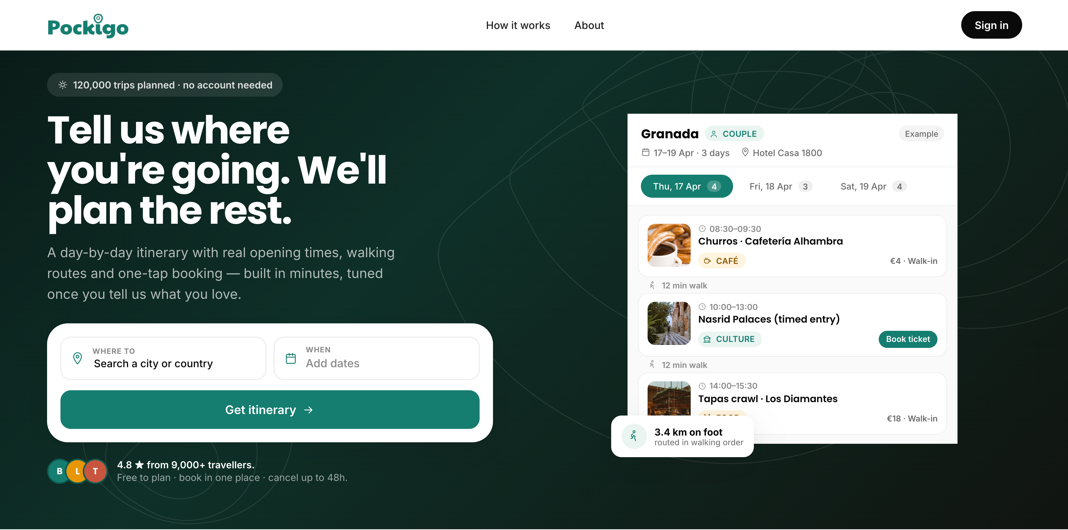 Pockigo Website — Primary Hero Screen